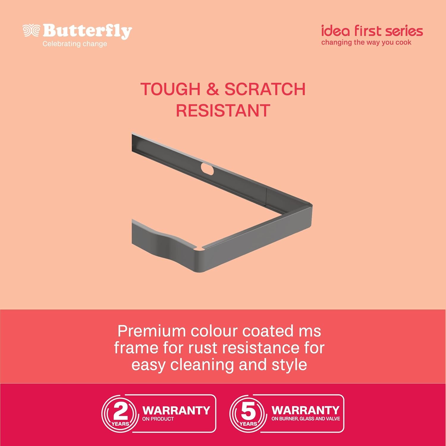 Butterfly Renz 3 Burner 3 Star Glass Top Gas Stove | Fan shield | Leak Proof European Valve | Rust Resistant Frame | Patented Lift Lock | 8mm Tempered Designer Glass | 2 Years Product Warranty - View 7