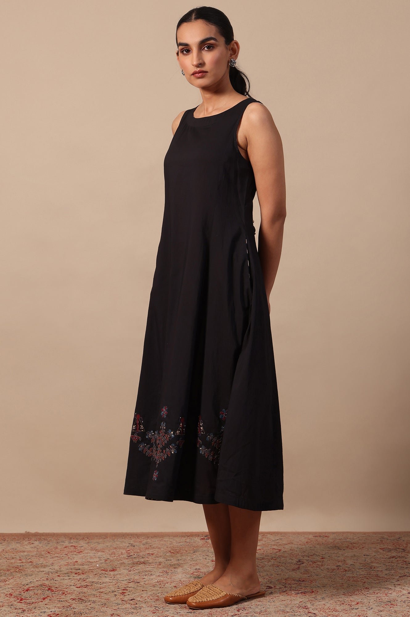 Solid Flared Pure Cotton Dress - Image 7